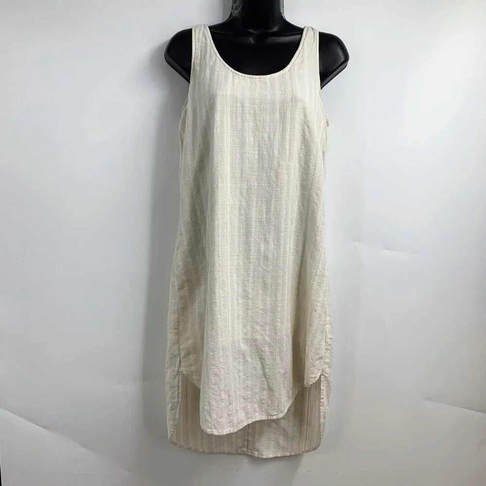 Cloth & Stone Women's Striped Ivory Lined Pullover Sleeveless Dress Size PS